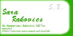 sara rakovics business card